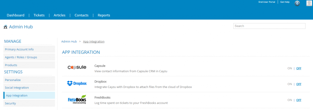 Capsule CRM - Cayzu Help desk