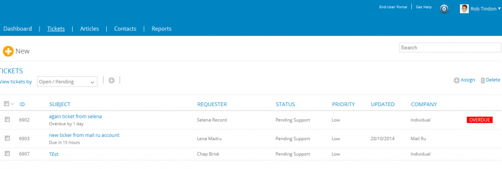 Help Desk Due dates