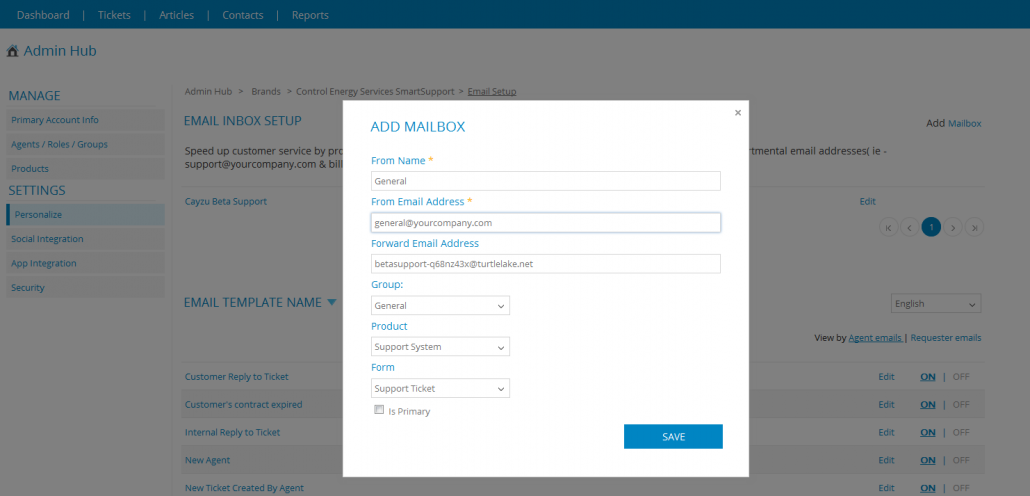 Assign groups and products to mailboxes - Cayzu Help Desk