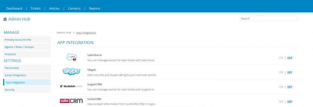 Integrate Cayzu into SuiteCRM