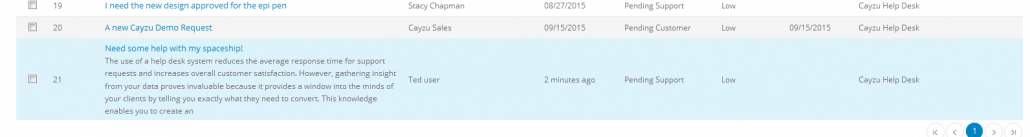 Hover over to preview a ticket