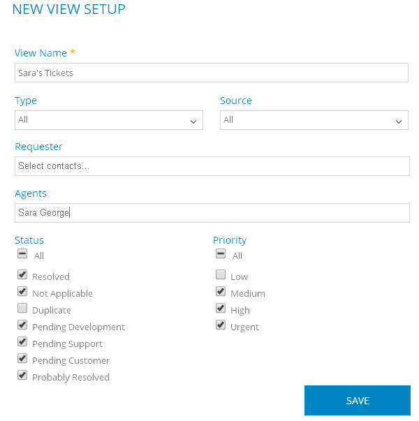 Create custom views for quick filtering